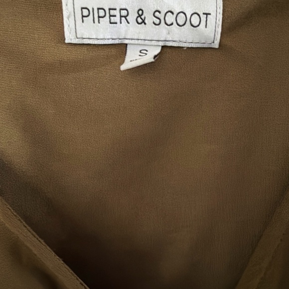 Olive V-Neck Smocked-Waist Maxi Dress - Picture 9 of 10